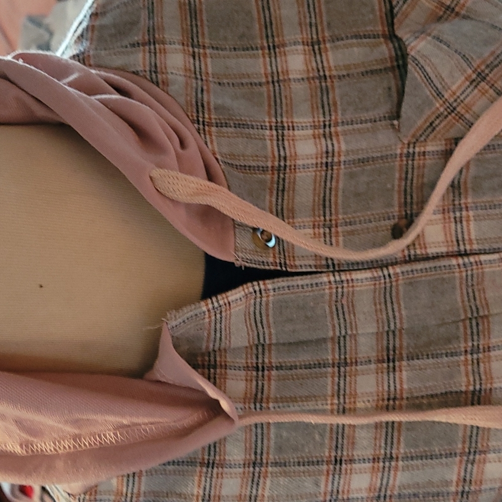 NWOT Pink Plaid Jacket Top